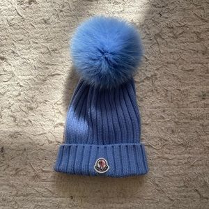 Moncler Wool Knit Beanie with Fox Fur